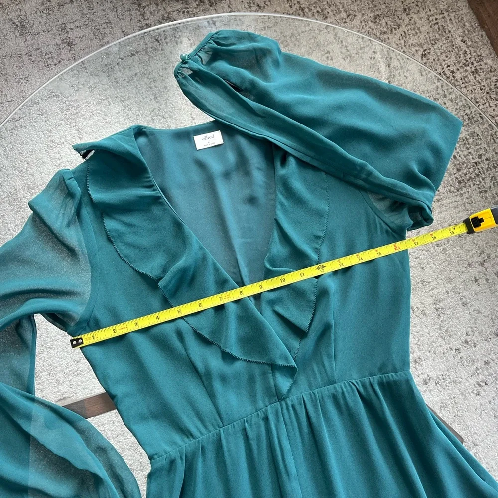 Aritzia Wilfred Mille Midi dark Green new Formal Evening Wedding party Dress Sz0 - Picture 8 of 13